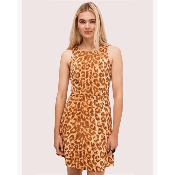 Kate Spade Panthera Cheetah Print Ponte Knit Sheath Dress Size XL Sleeveless NWT - Picture 5 of 13